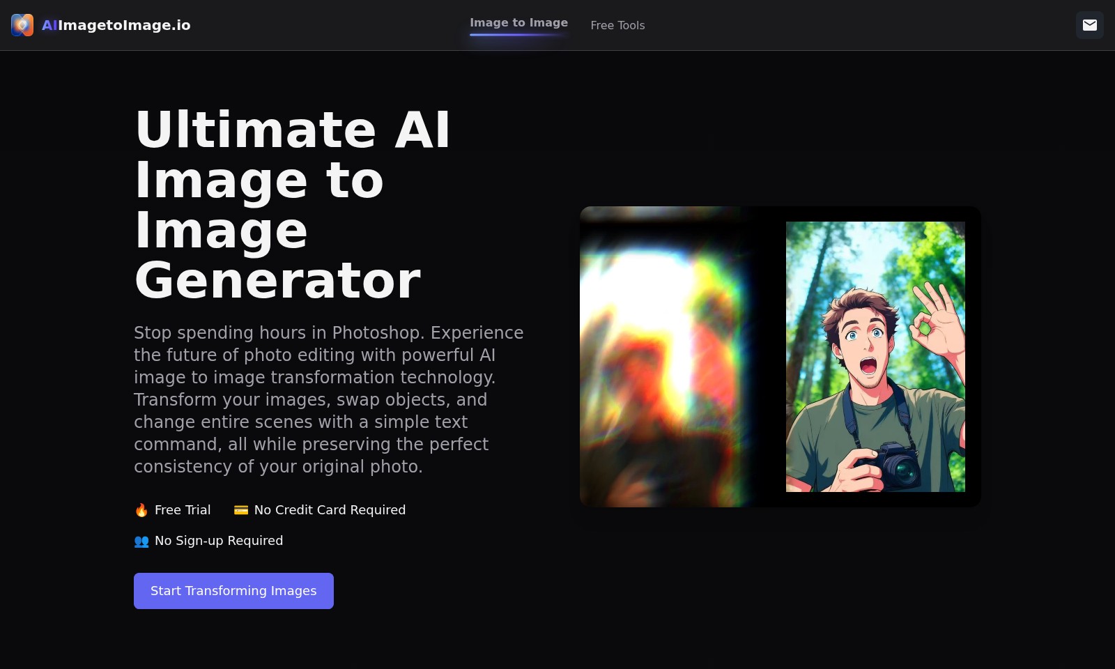 AI Image to Image Generator AI Image to Image Generator - Discover the future of photo editing with AI Image