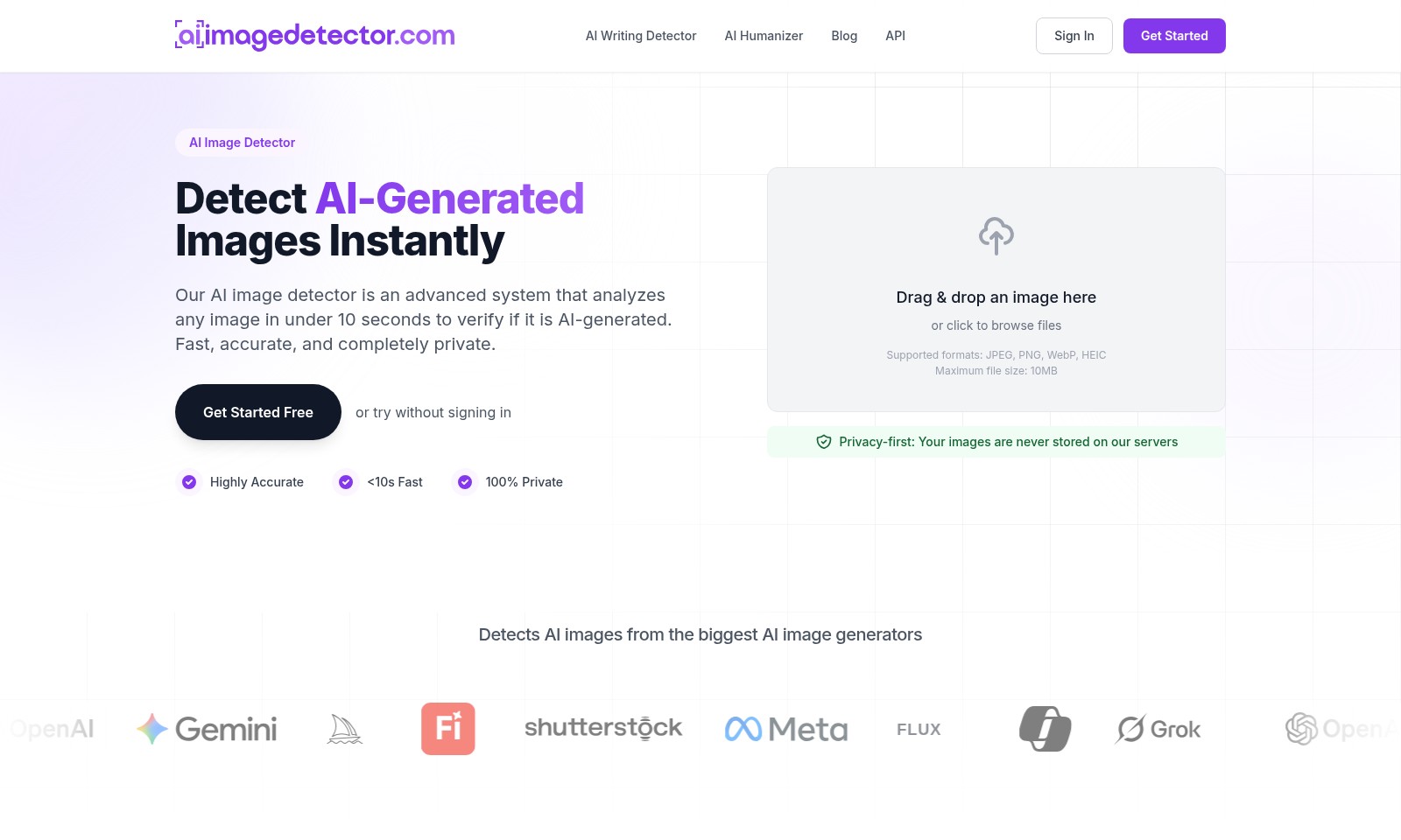 AI Image Detector AI Image Detector - Our AI image detector analyzes photos in under 10