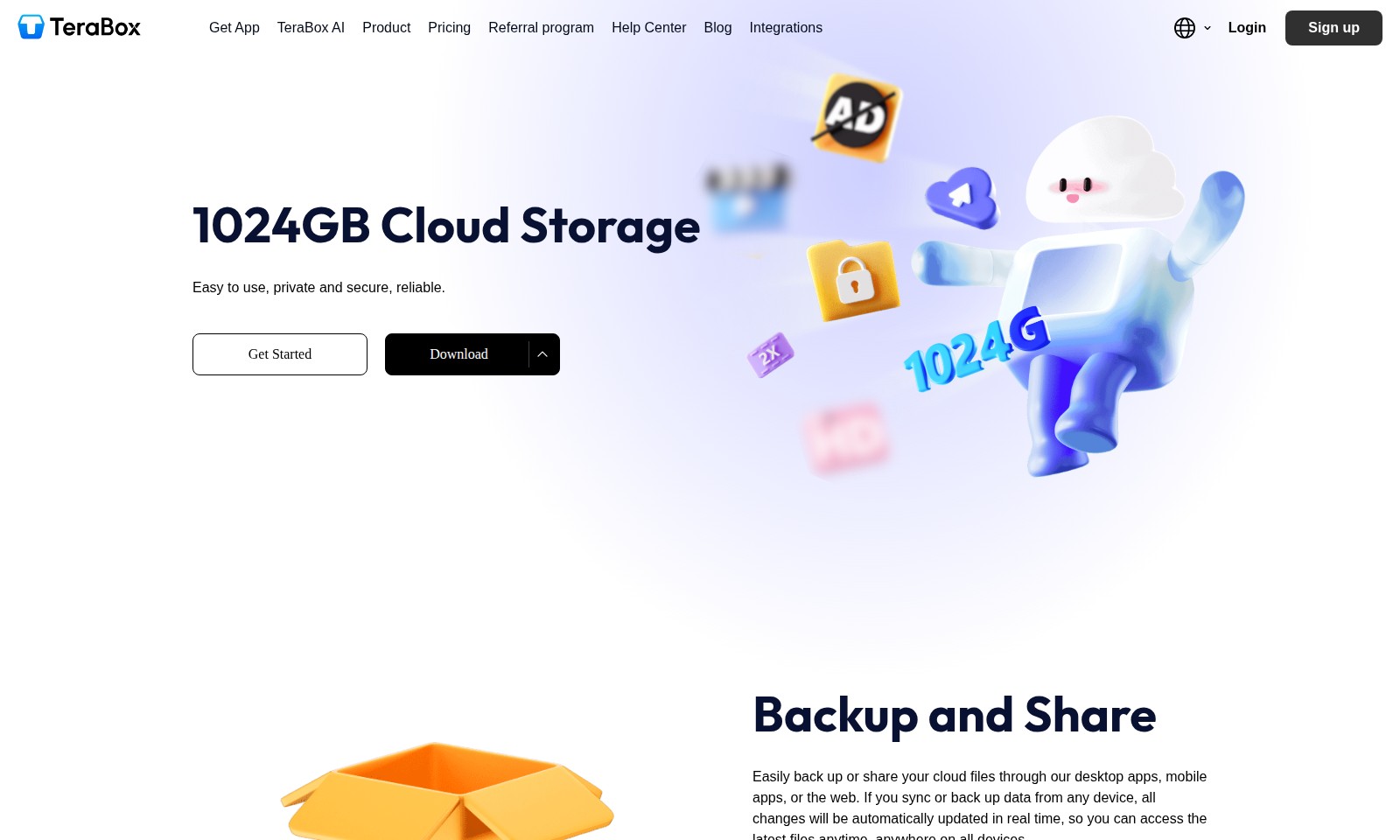 TeraBox TeraBox - TeraBox는 1024GB의 클라우드 저장소를 제공하며, 손쉬운 백업, 파일 공유, 프리