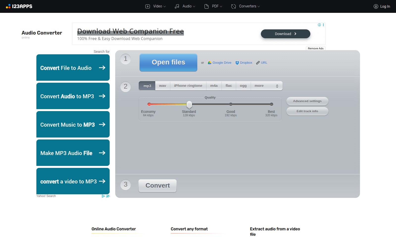 Online Audio Converter Online Audio Converter - このウェブページでは、300以上のフォーマットをサポートする無料のオンライン音声変換ツールを提供して