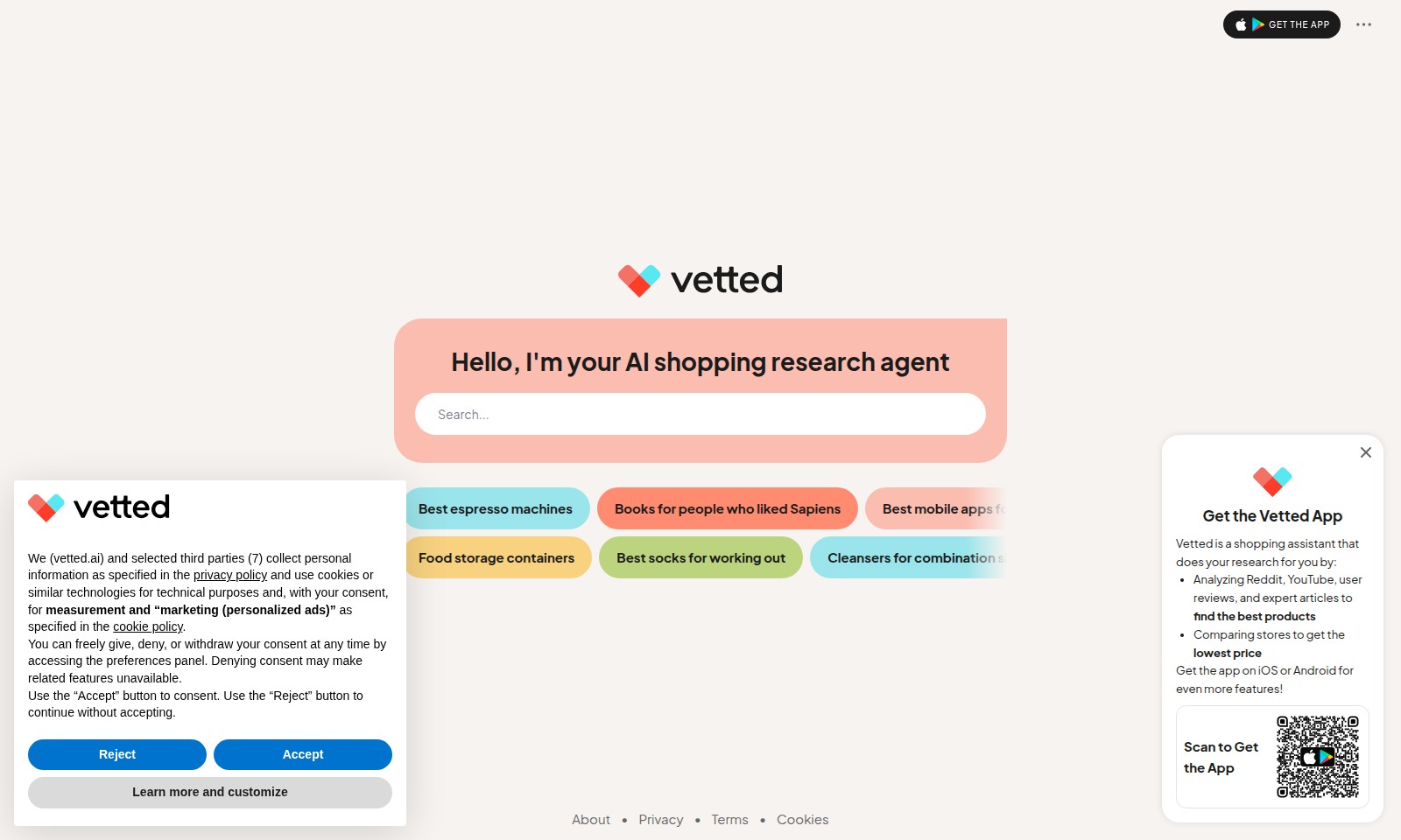 Vetted Vetted - Vetted là một trợ lý mua sắm được điều khiển bằng
