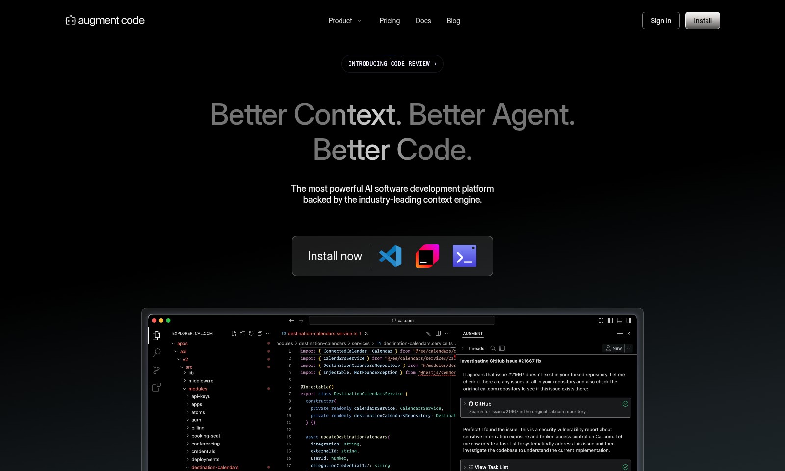 Augment Code Augment Code - Augment Code bietet KI-gesteuerte Agenten in Ihrer