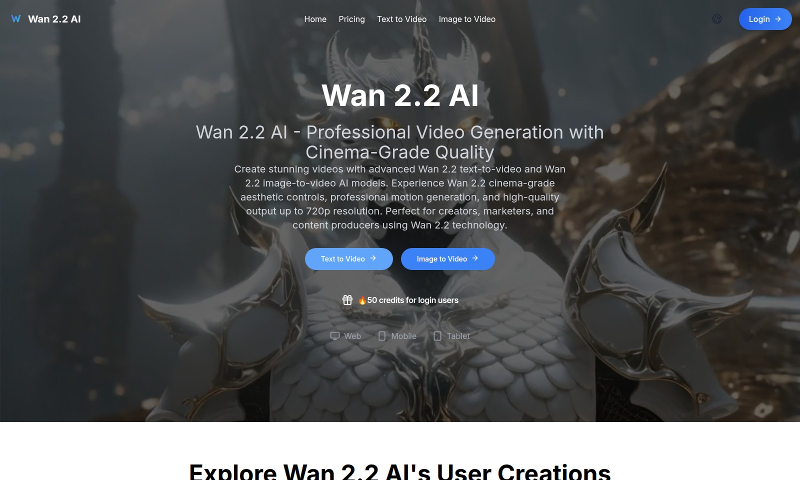 Wan 2.2 AI Wan 2.2 AI - Wan 2.2 AI bietet fortschrittliche Videogenerierun