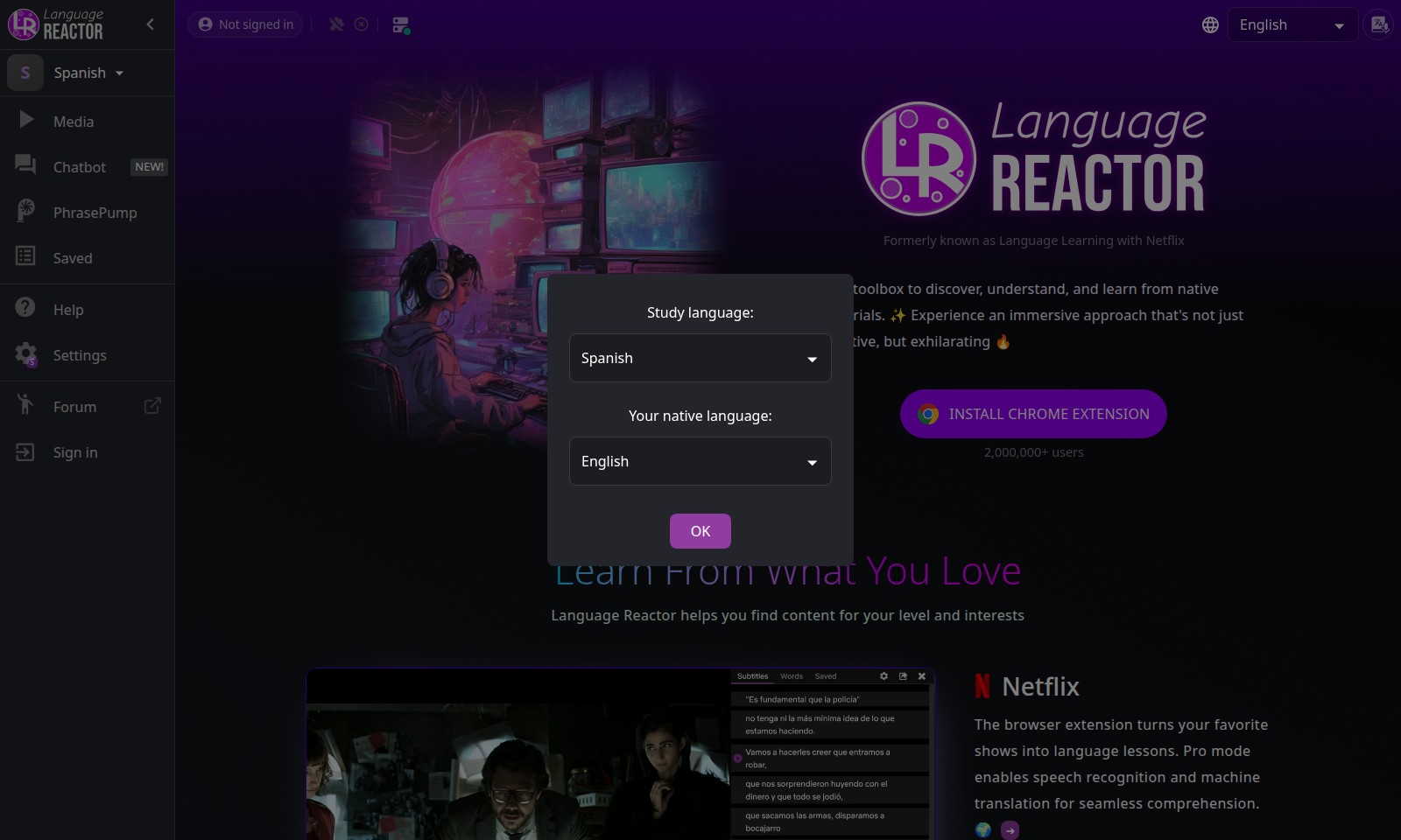 Language Reactor Language Reactor - Language Reactor fördert das Sprachenlernen durch