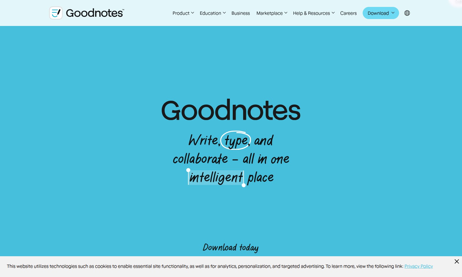 Goodnotes Goodnotes - Goodnotes combina escrita à mão, digitação e recur