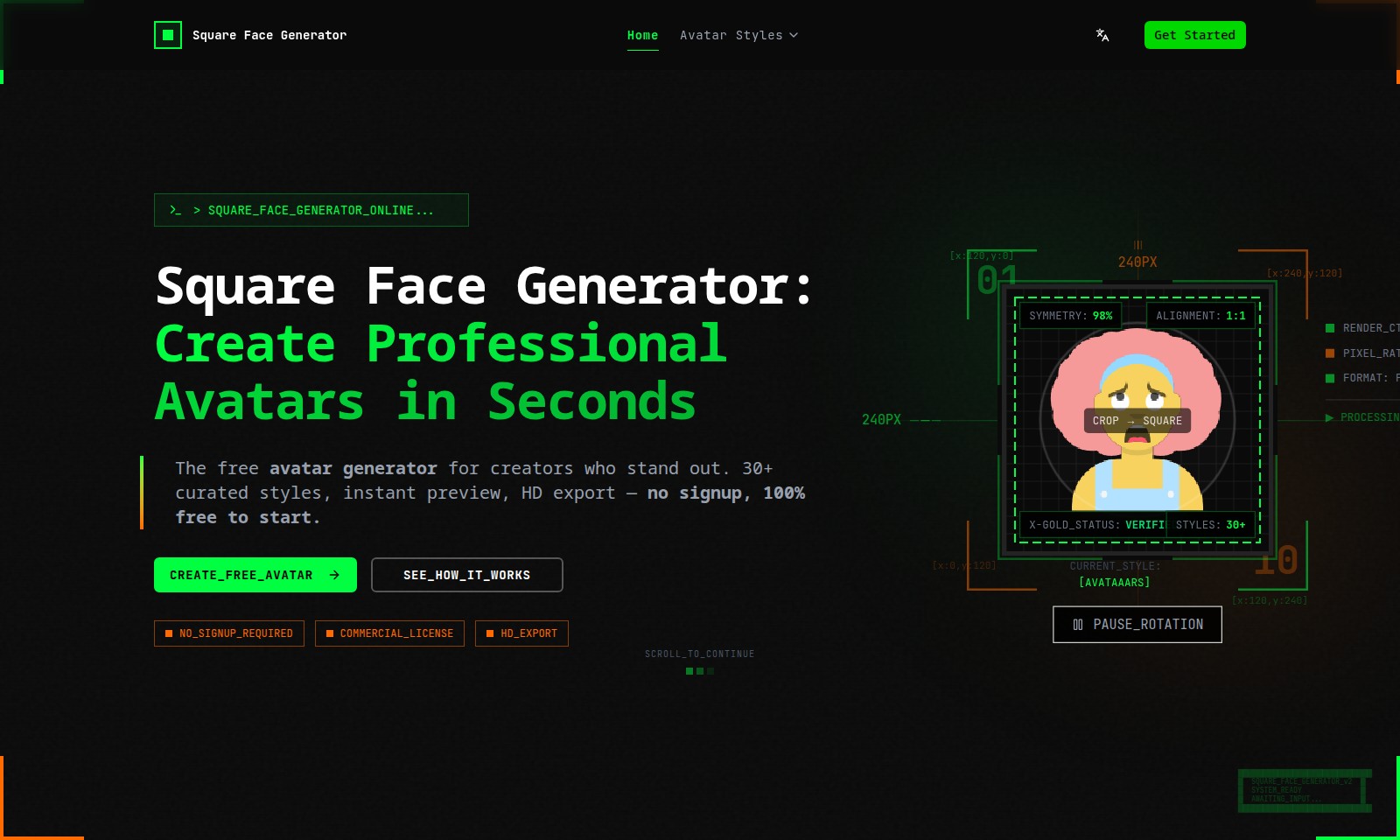 Square Face Generator Square Face Generator - Der Square Face Generator ermöglicht es Benutzern,