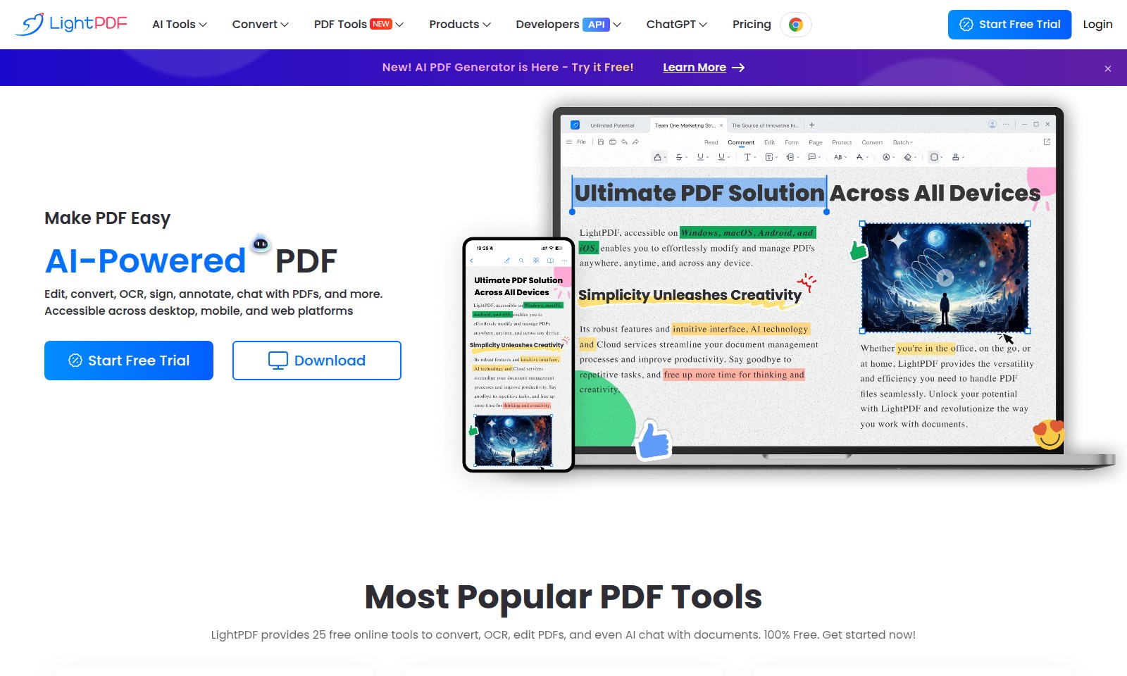 LightPDF LightPDF - LightPDF bietet fortschrittliche PDF-Tools, darunt
