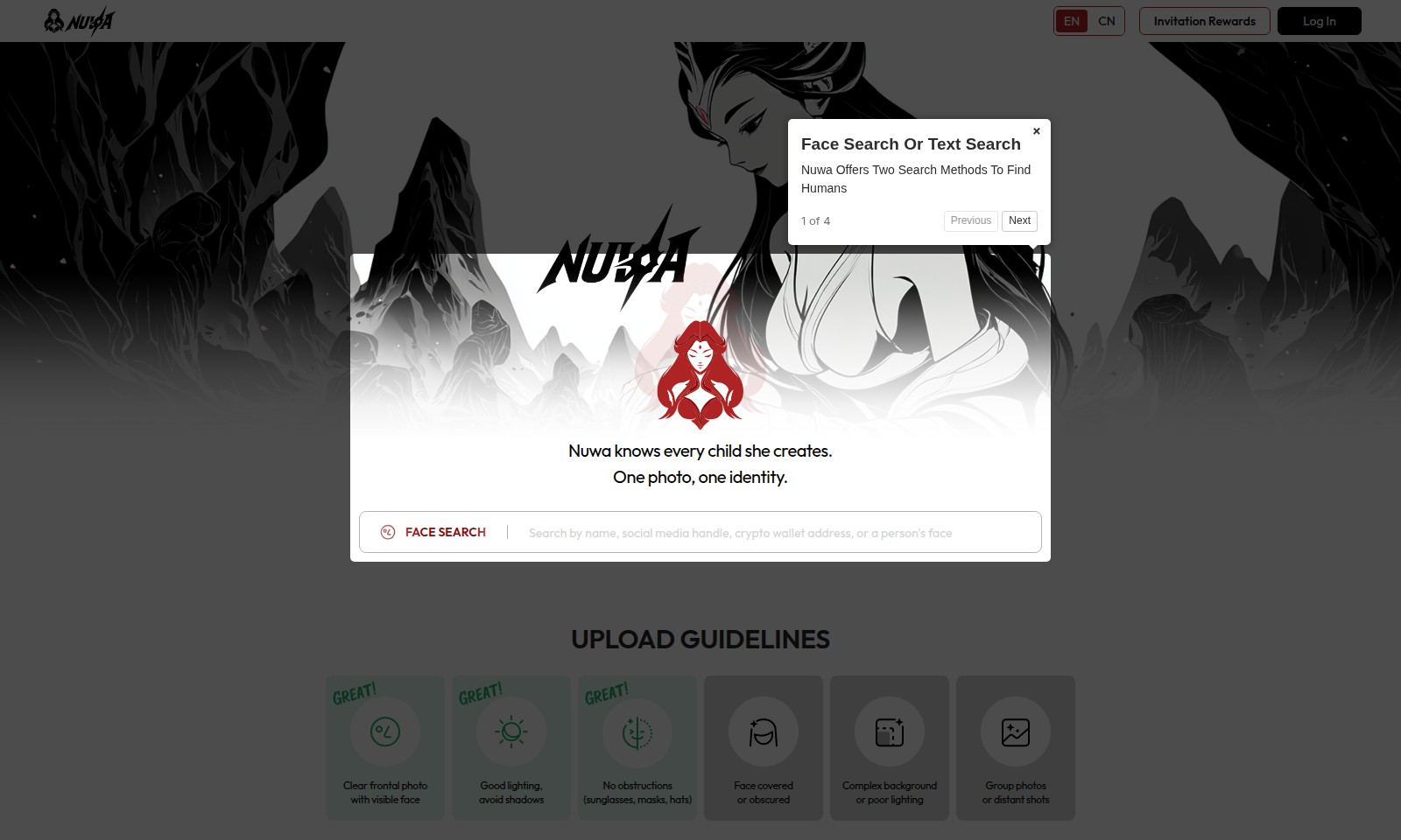 Nuwa Nuwa - Nuwa cung cấp một nền tảng tìm kiếm khuôn mặt với