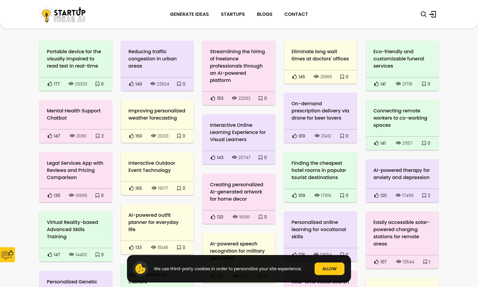 Startup Ideas AI Startup Ideas AI - 도시 생활, 건강, 교육 등 현대 문제를 해결하기 위한 혁신적인 스타트업 아이디어 모음입니