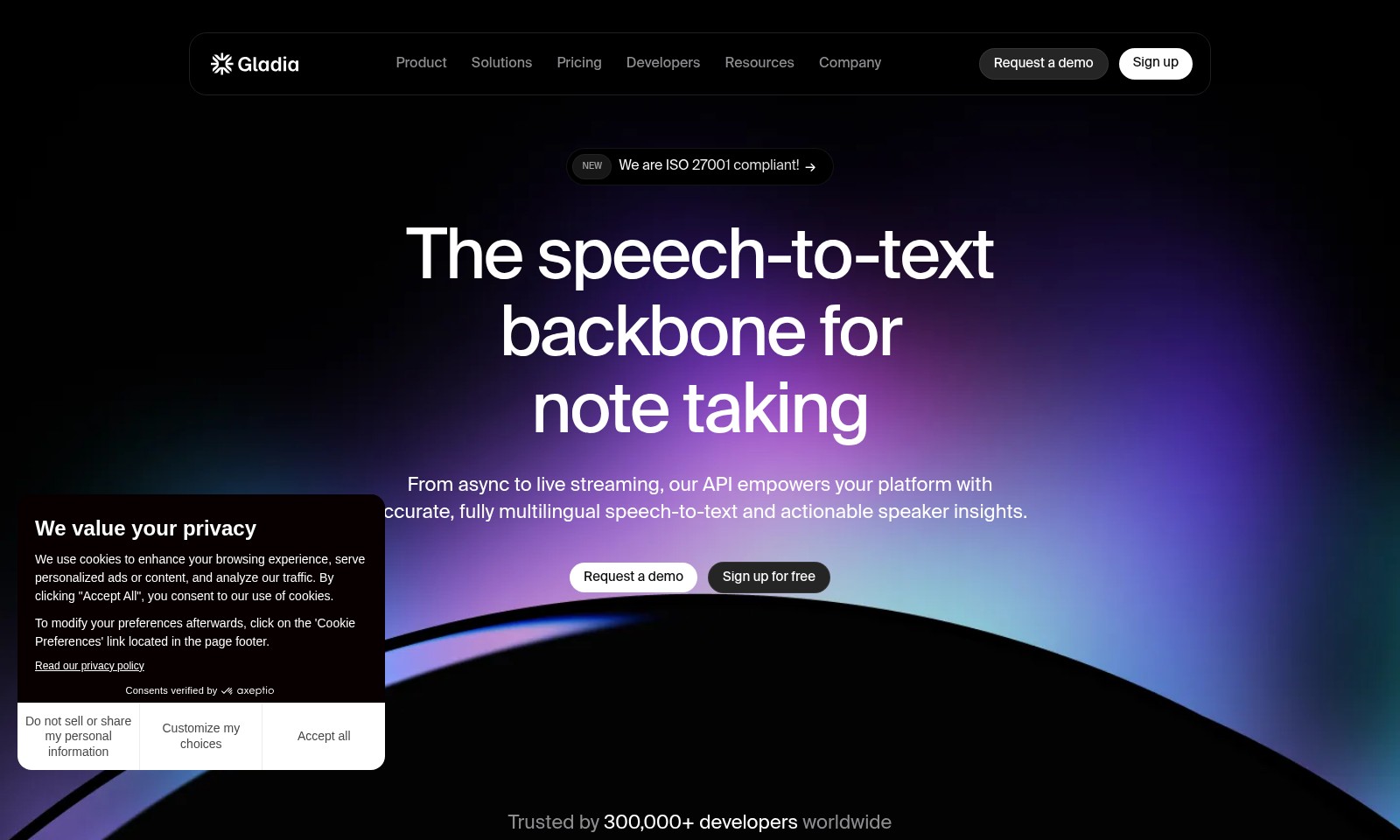 Gladia Gladia - グラディアは、開発者や企業向けに設計された音声アプリケーション用の高精度でシームレスな統合を提供する