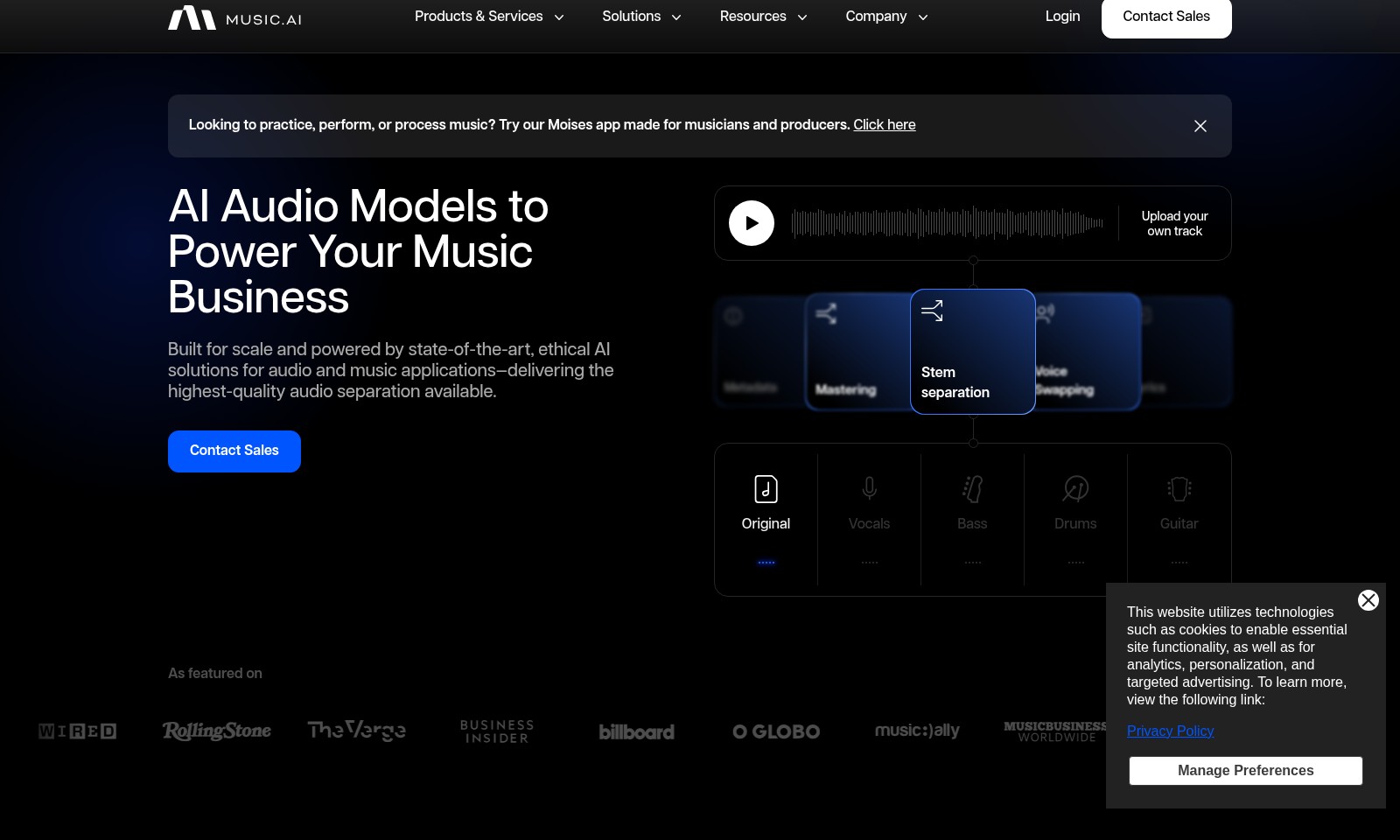 Music AI Music AI - Music AI bietet innovative Werkzeuge für Audio-Pro