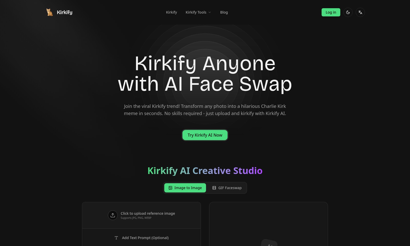 Kirkify AI FaceSwap Generator Kirkify AI FaceSwap Generator - Kirkify AI permet aux utilisateurs de créer des mè