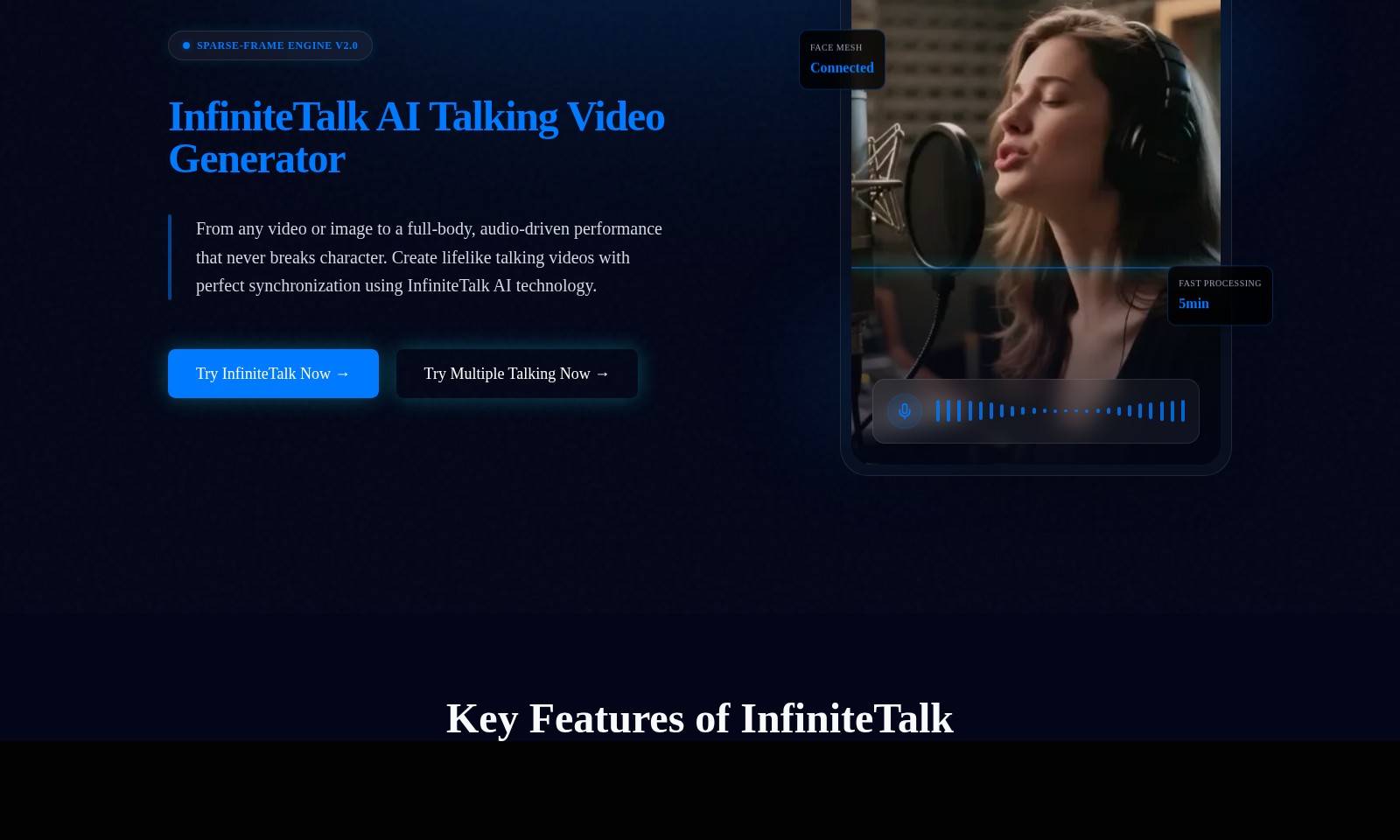 InfiniteTalk InfiniteTalk - InfiniteTalk bietet ein leistungsstarkes KI-Tool z