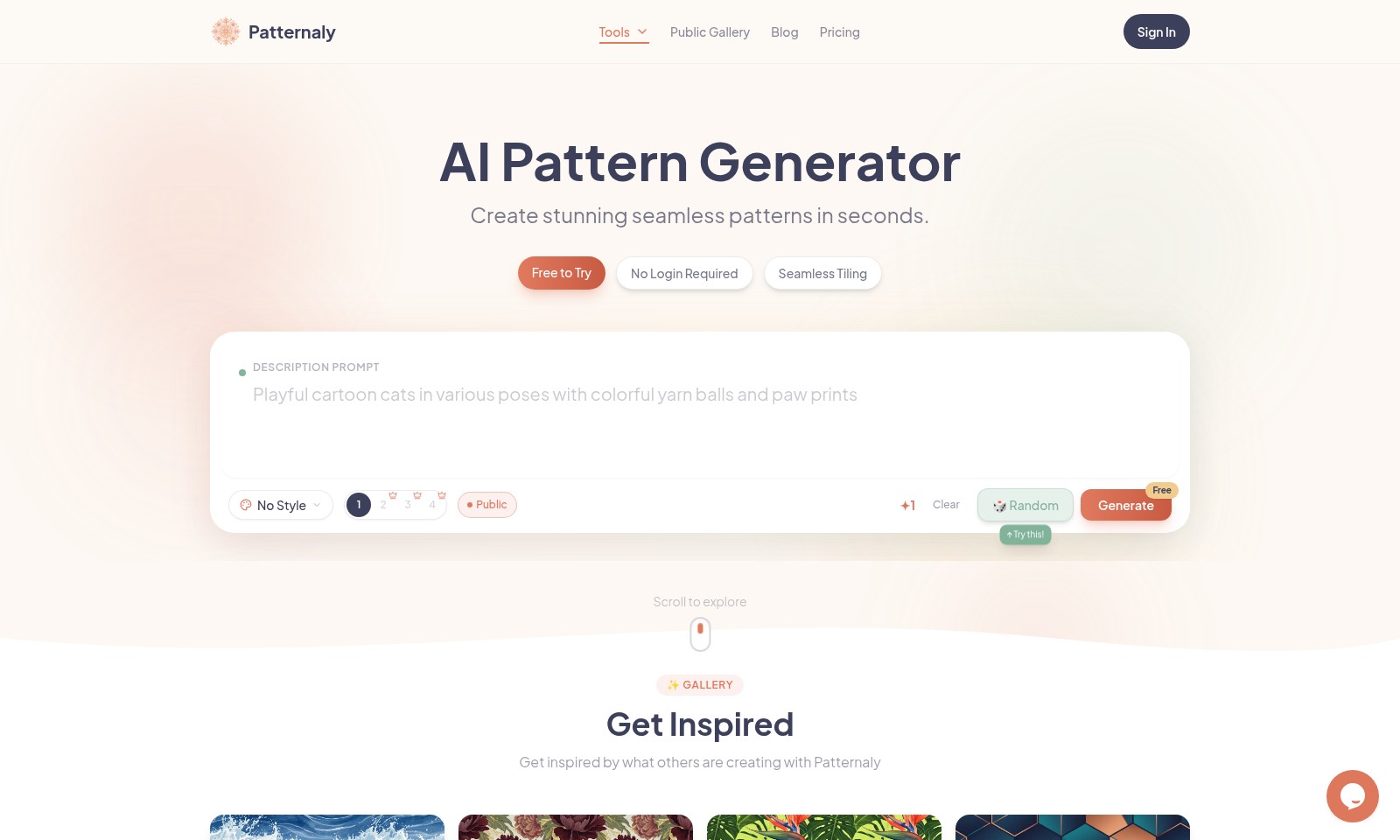 pattern generator from image pattern generator from image - Patternaly es un generador de patrones de IA en lí