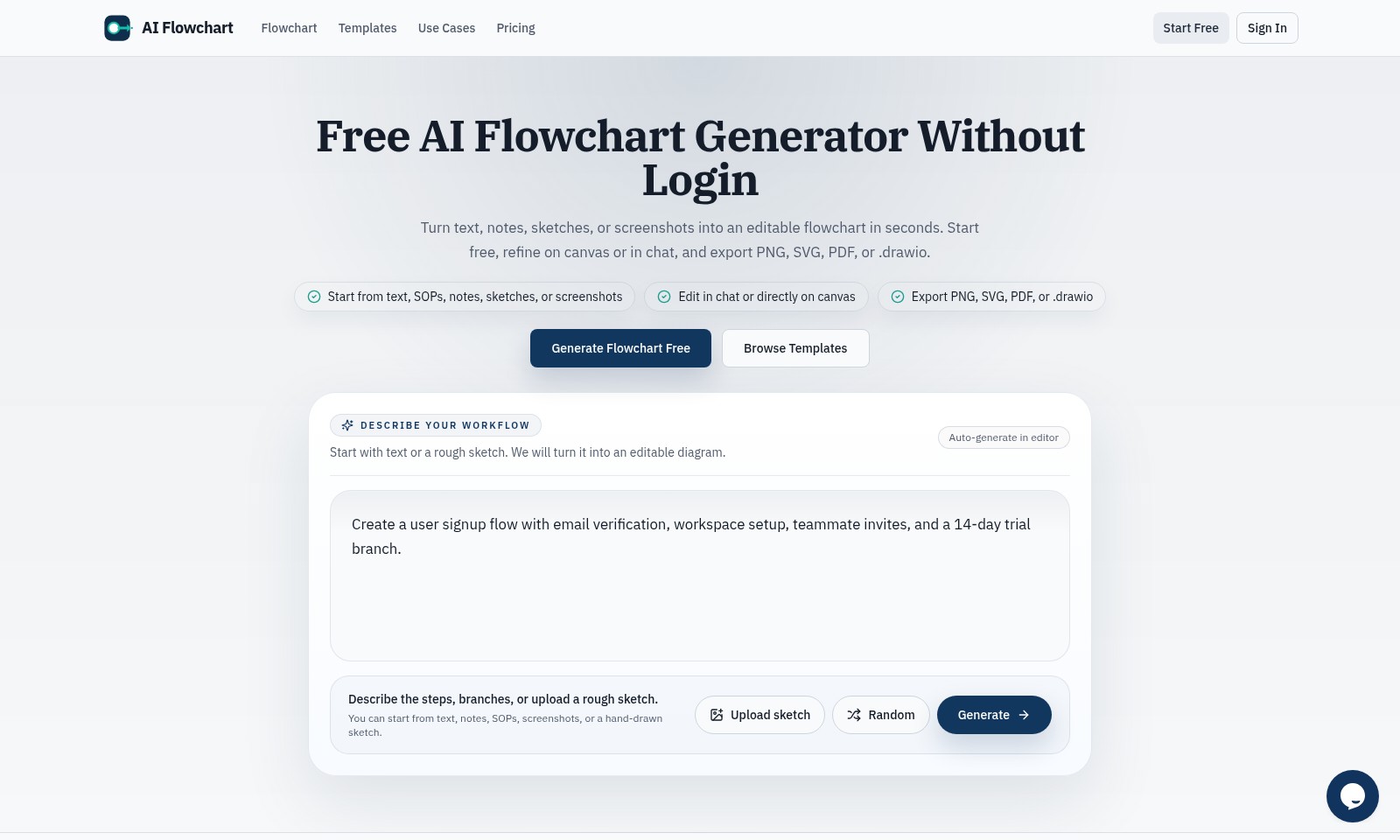 ai flowchart maker ai flowchart maker - Một công cụ AI để tạo ra các biểu đồ luồng có thể