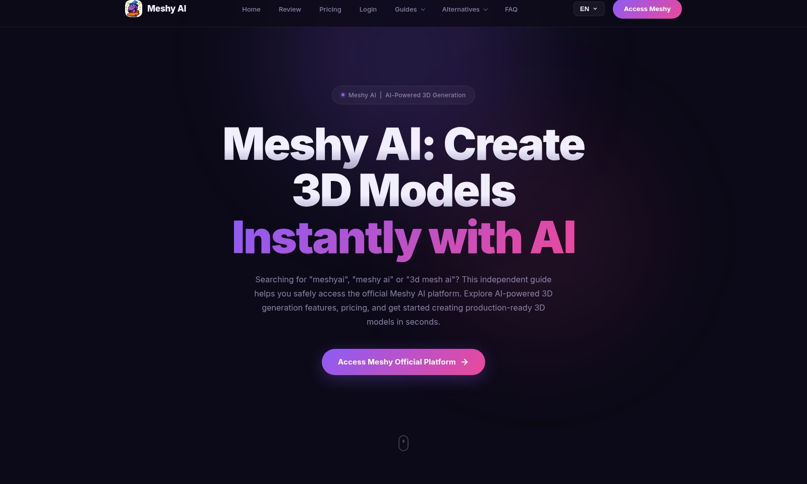 Meshiai Meshiai - Meshy AI propose des outils puissants alimentés pa