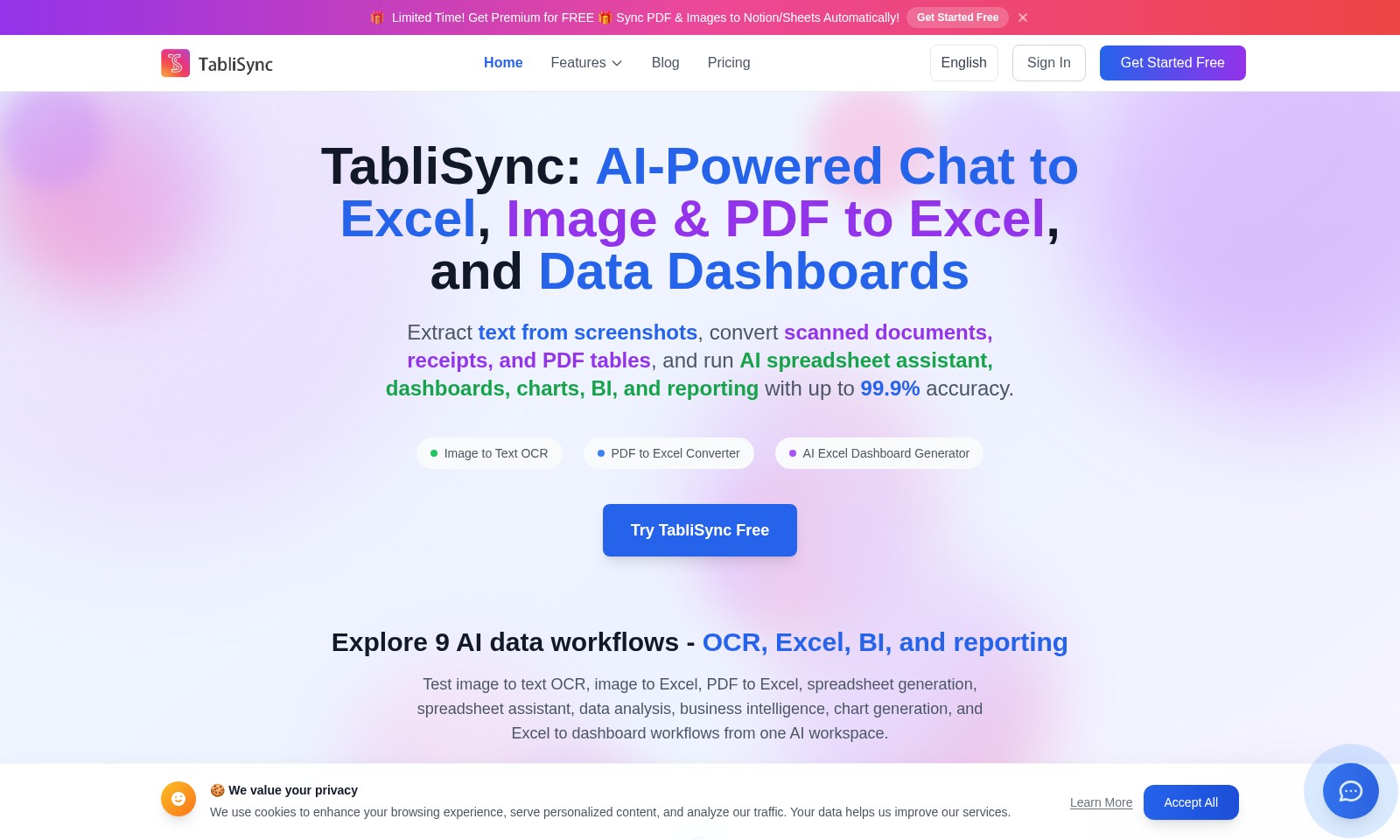 TabliSync: PDF/Image to Excel AI TabliSync: PDF/Image to Excel AI - TabliSync offers AI-driven OCR technology for inst