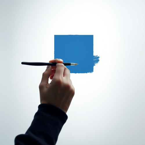 A hand painting a precise mask over one object in a photo while the rest stays untouched