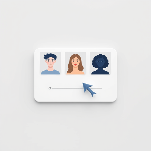 A decision board with three cards and a cursor choosing between image models
