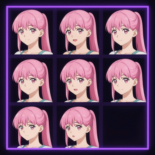 Character Sheets and Expression Sheets — AI Anime Art Generator showcase