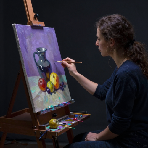 Painters and Drawing Students