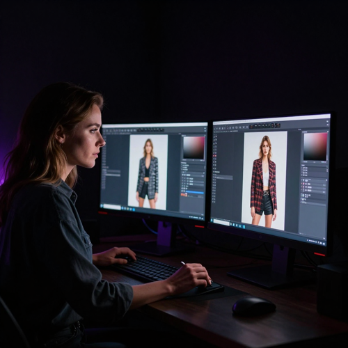 Photo retouching workflow using an AI clothes remover