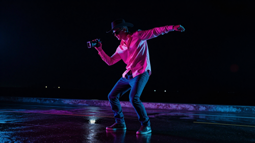 Seaside promenade at night Bulin 47 AI Video backdrop