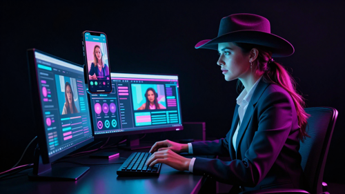 Social media manager scheduling a Bulin 47 AI Video