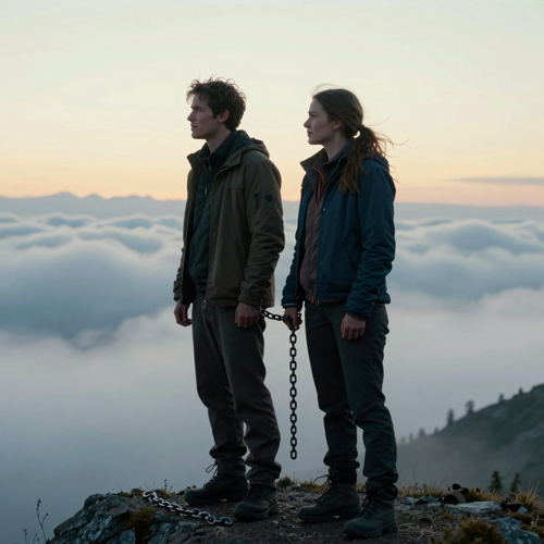 The Reconciliation Wide — Chained Together AI drama scene still