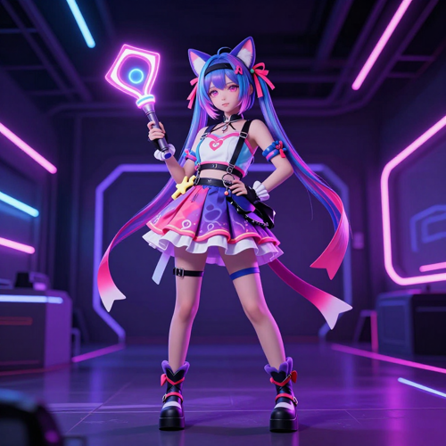 Cosplay and anime fan using AI belly inflation