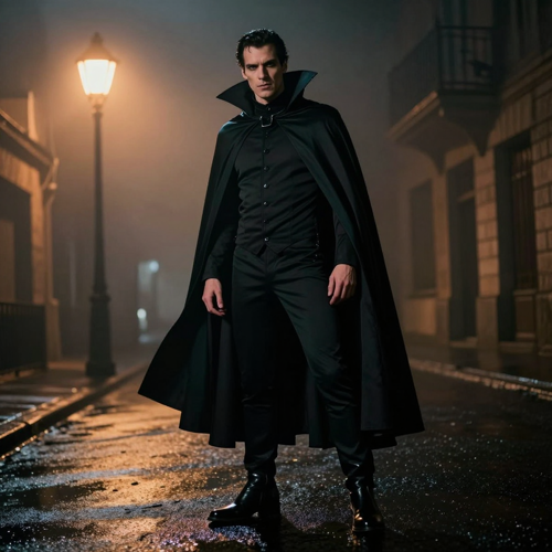 A vampire entrance on a dark street