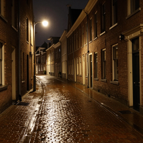 A Night Street Shot Full Of Grain