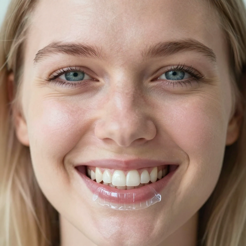 A Clear Aligner Tray Over Natural Enamel