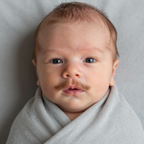 The Baby Born With A Mustache Still
