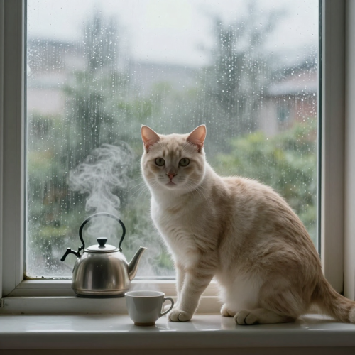 Rainy-window loop, one continuous take
